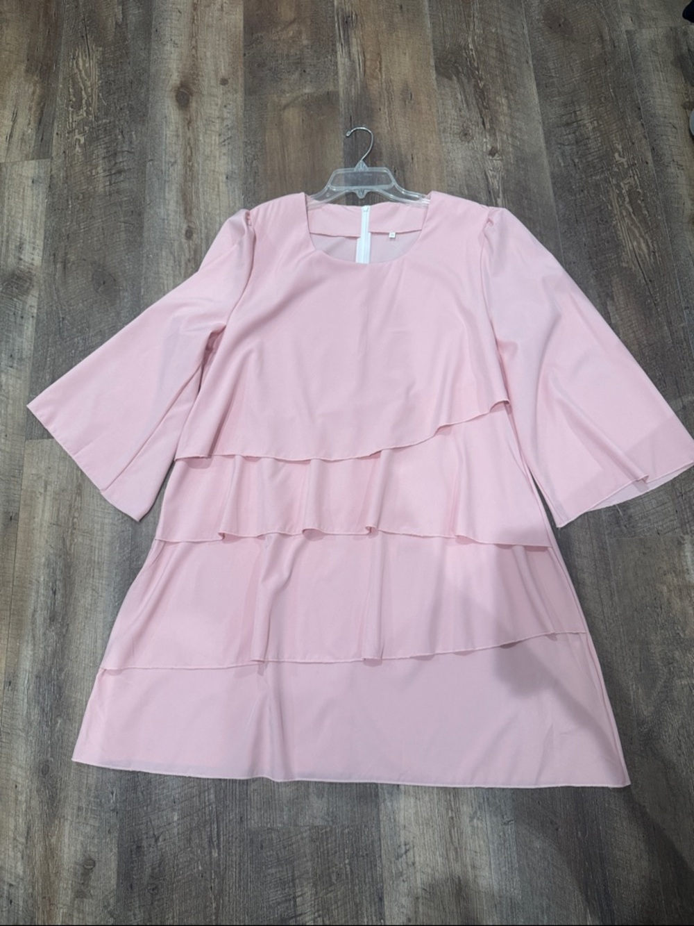 Girls' Pink Tiered Ruffle Dress